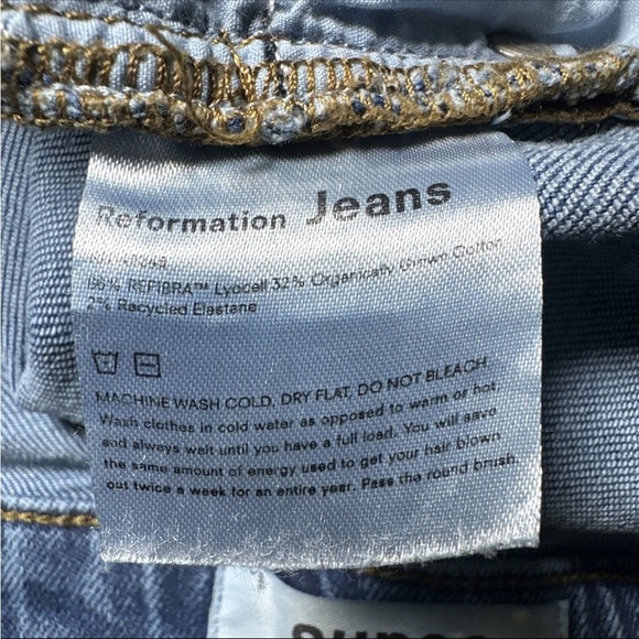 Reformation Jeans Women’s 27 Mid Rise Skinny Destin Medium Wash Distressed 27x27 - Picture 14 of 14